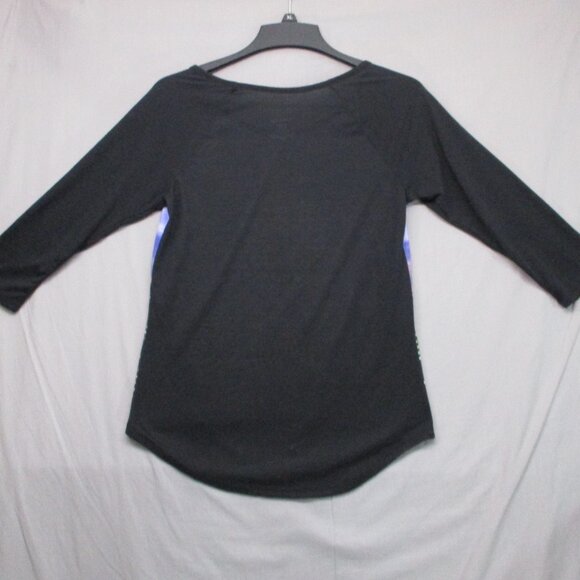 Marilyn Monroe Raglan Quarter Sleeve Top Black & Purple Women Size |  L - Picture 7 of 9
